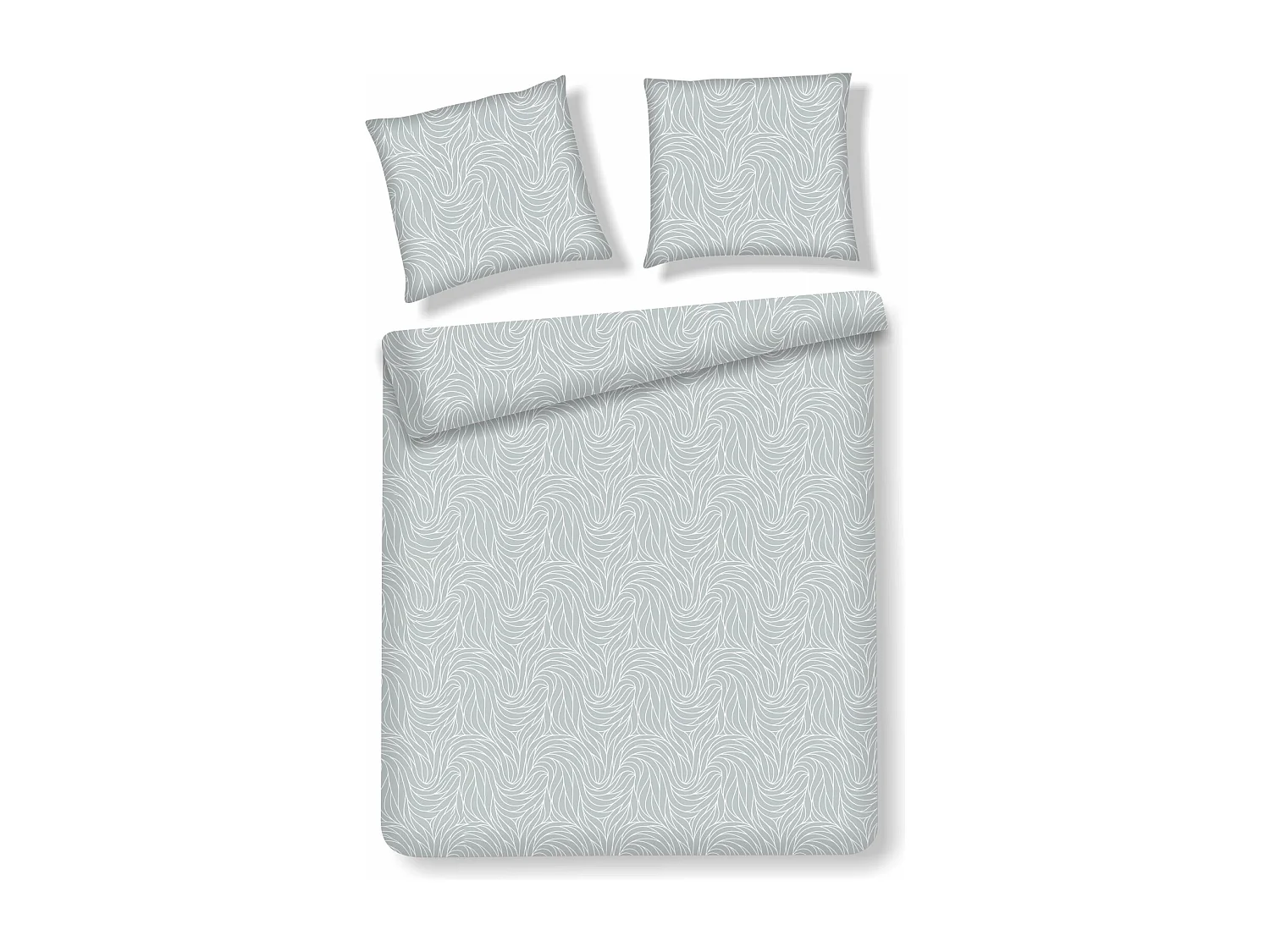 Parure de lit Linguine Gris Moyen Satin de Coton 200x220