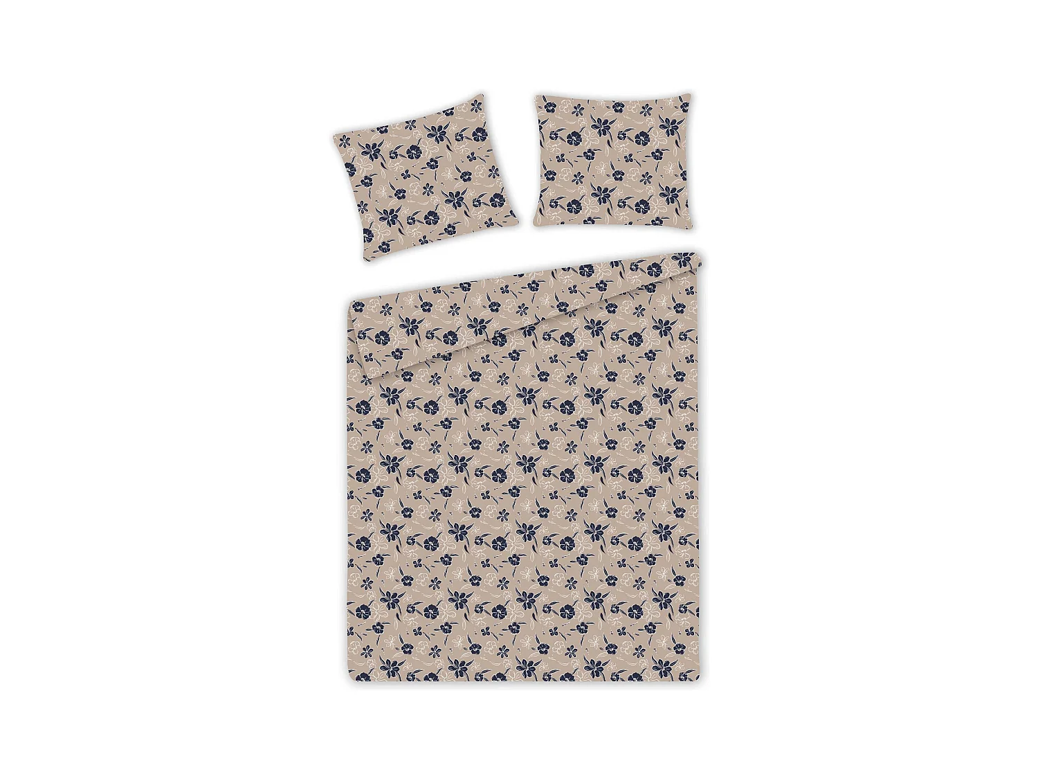 Parure de lit Damoris beige moyen coton 200 x 220