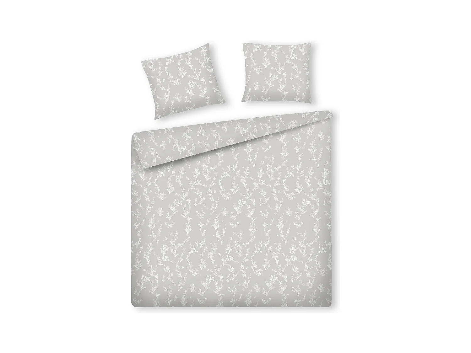 Parure de lit Vive Gris Clair Satin de Coton 160x200