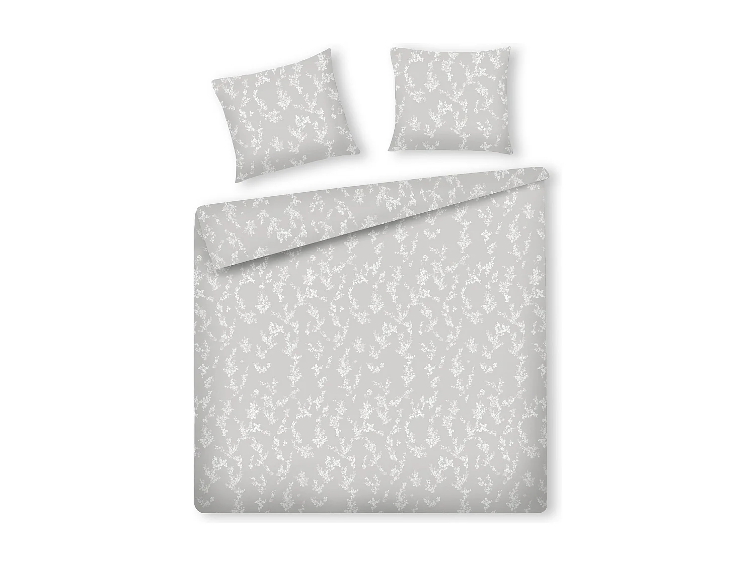 Parure de lit Vive Gris Clair Satin de Coton 160x200