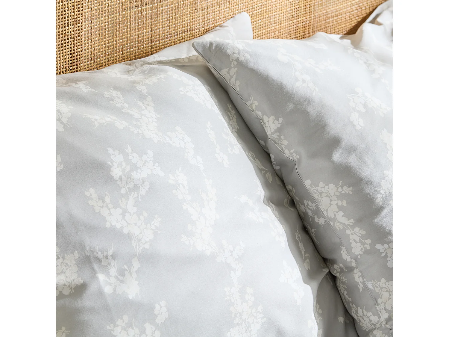 Parure de lit Vive Gris Clair Satin de Coton 160x200