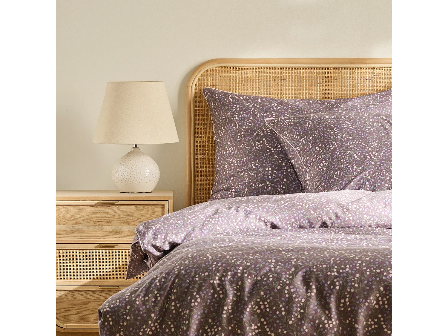 Parure de lit Crisenta Violet Foncé Satin de Coton 160 x 200