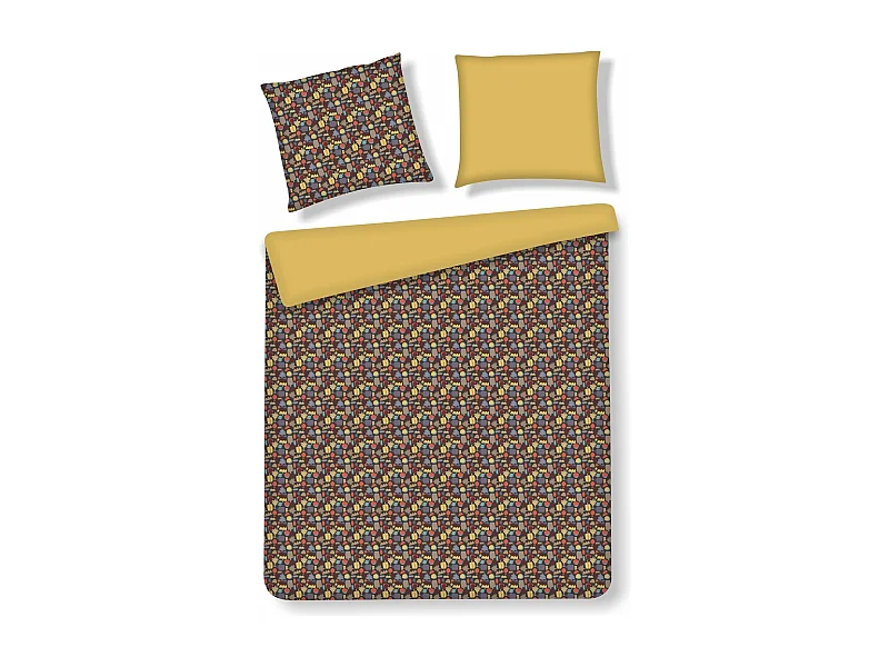 Parure de lit Skautumn Brun Foncé Coton 160x200