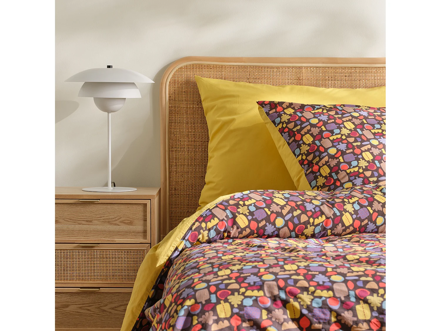 Parure de lit Skautumn Brun Foncé Coton 160x200