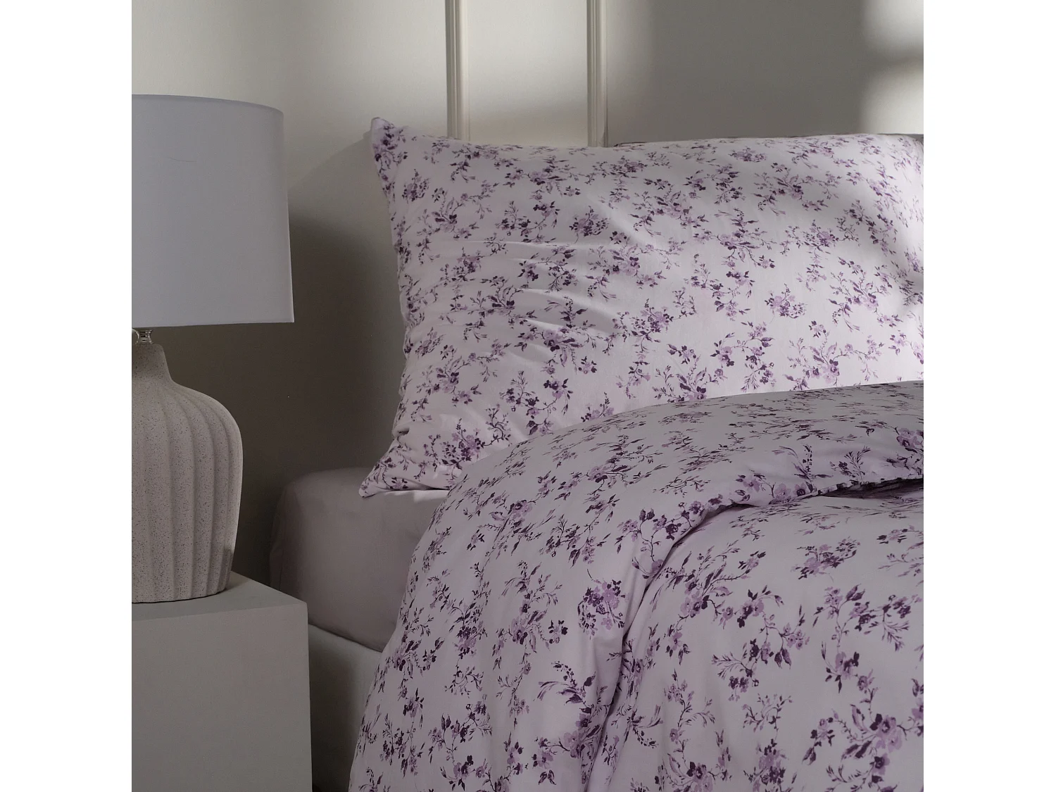 Parure de lit Fiorre Rose Coton 140x200