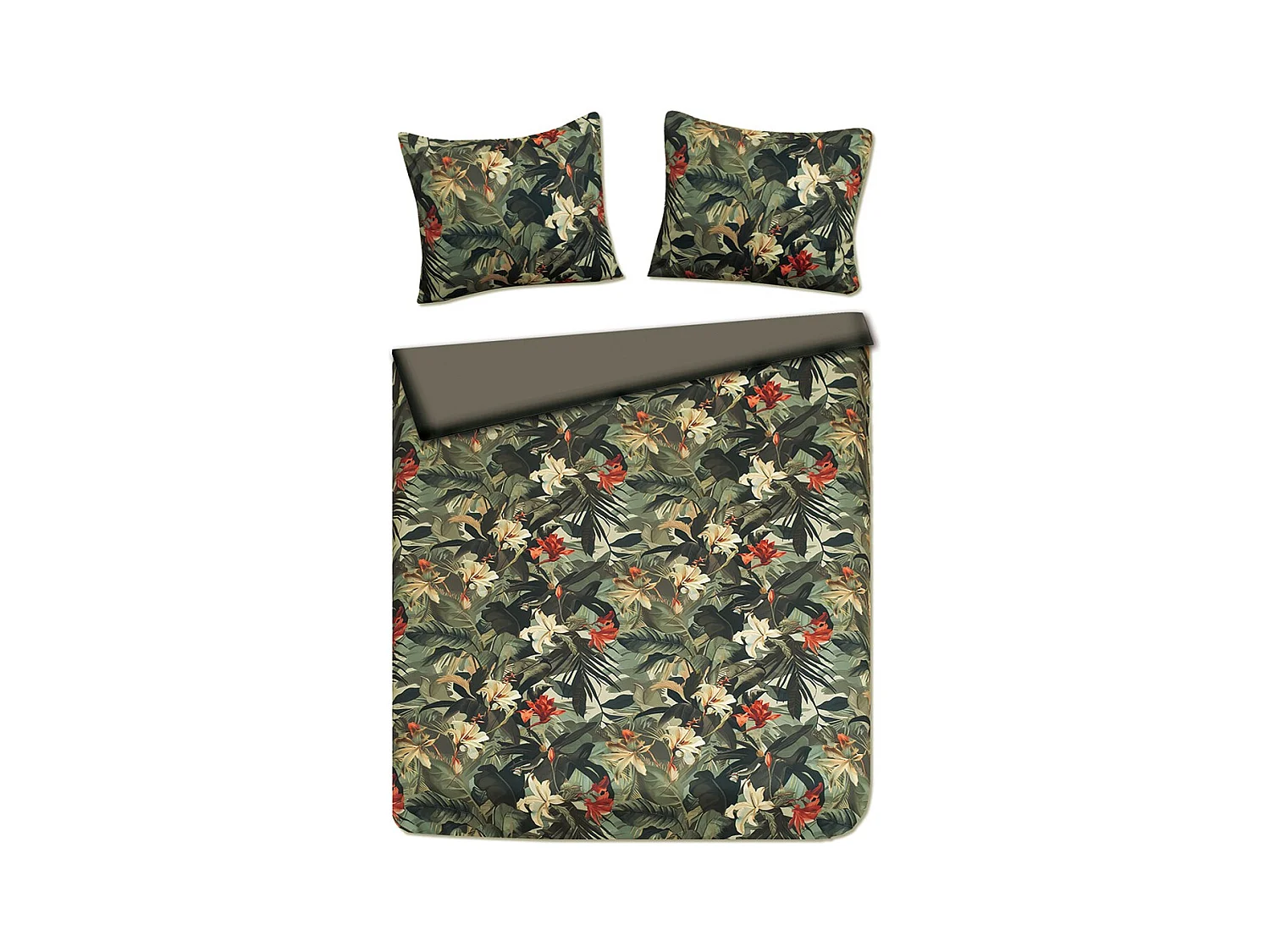 Parure de lit Manuca Vert Foncé Microfibre 160x200