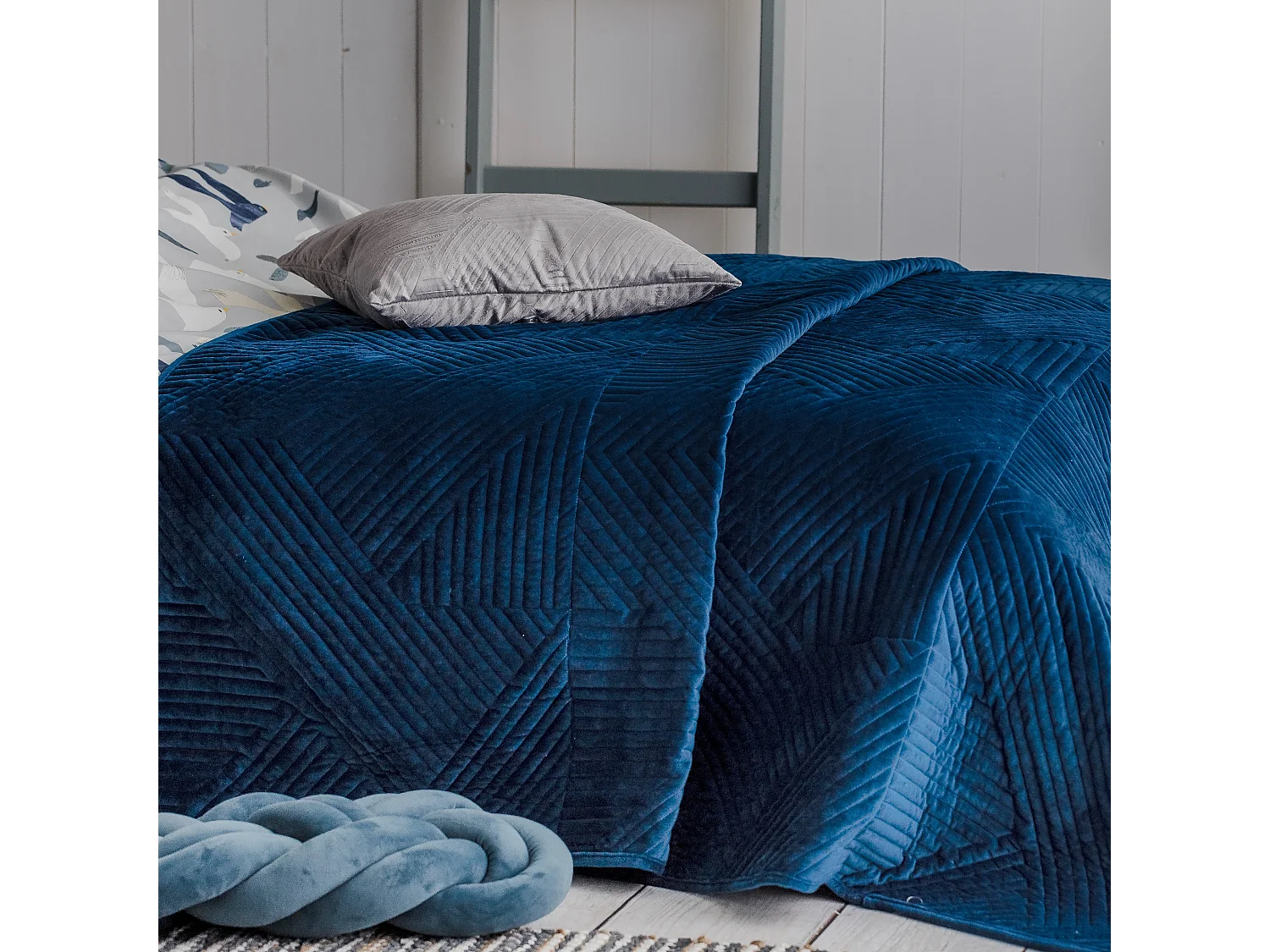 Couvre-lit Élégance Bleu Foncé 200x220