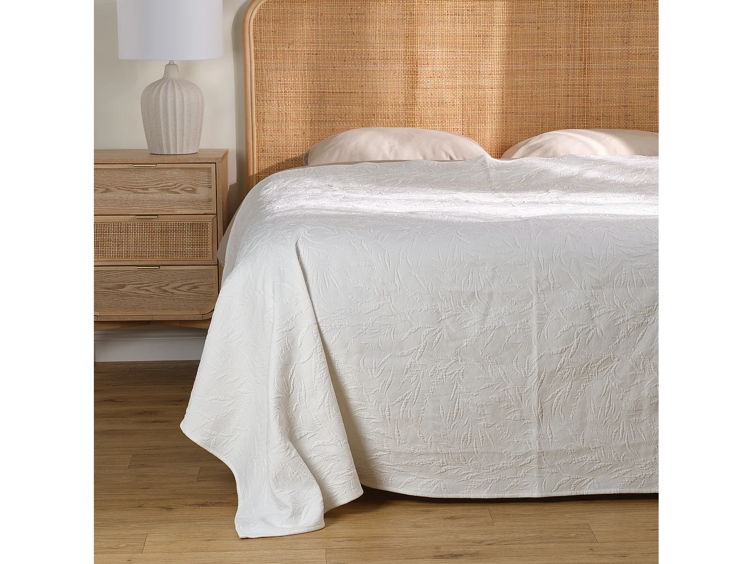 Couvre-lit Laffani Blanc Coton 200x220