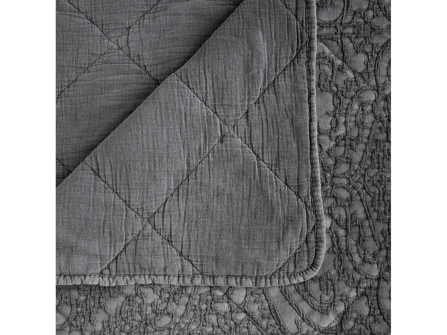 Bettdecke Doreno mittelgrau 200x220