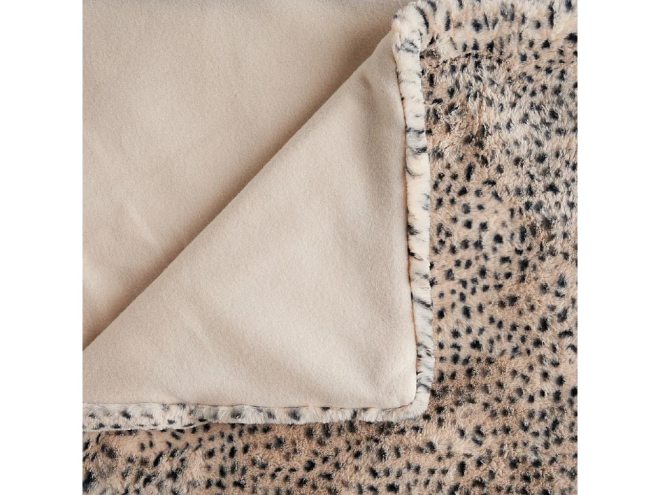 Couvre-lit Luxe Beige Fausse Fourrure 180x200