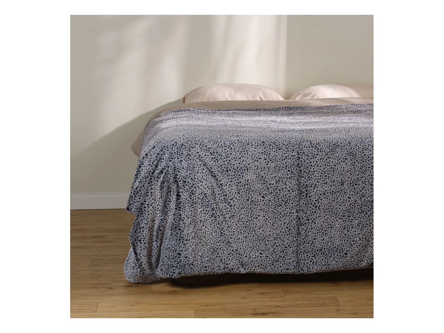 Couvre-lit Lamperia gris moyen fausse fourrure 180x200