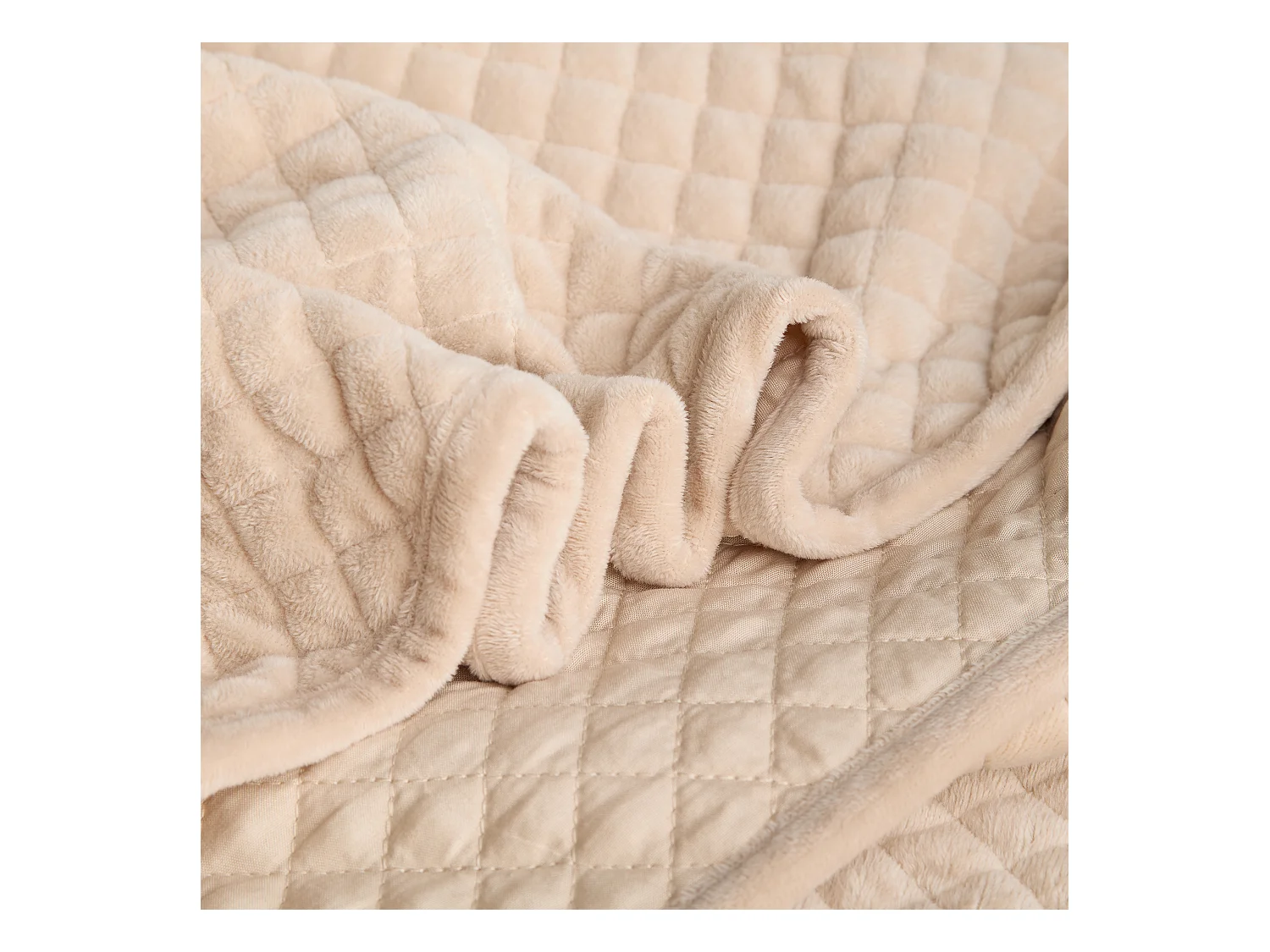 Couvre-lit Velours Beige Clair 200x220