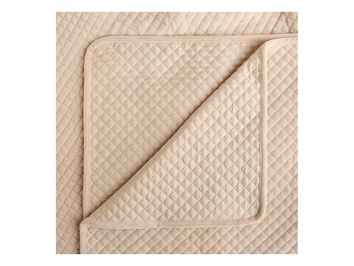 Couvre-lit Velours Beige Clair 200x220