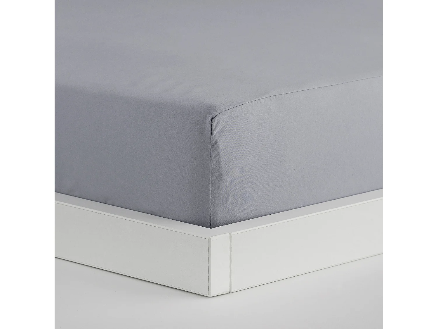 Drap housse Micros gris clair 200x220