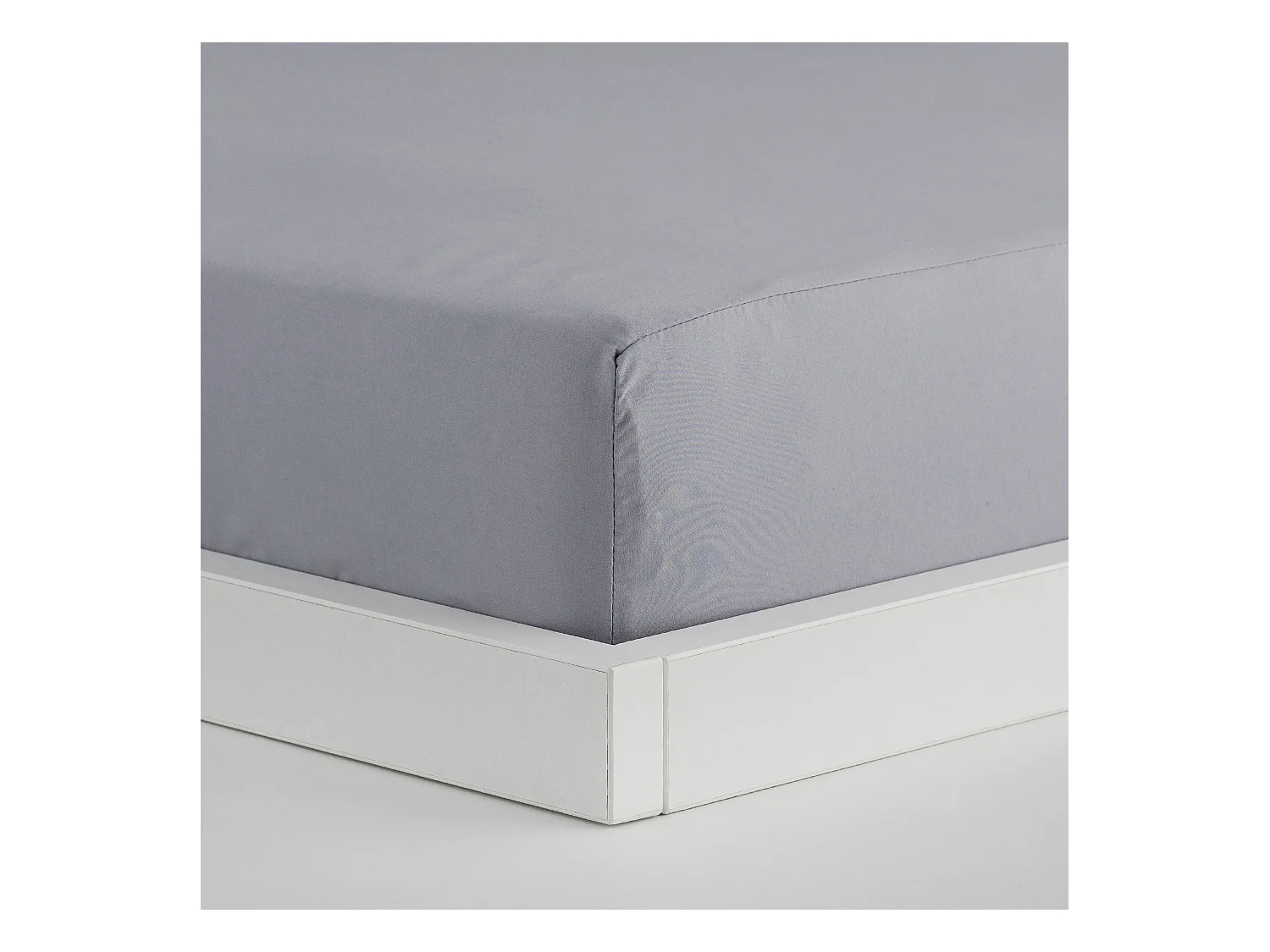 Drap housse Micros gris clair 140x200