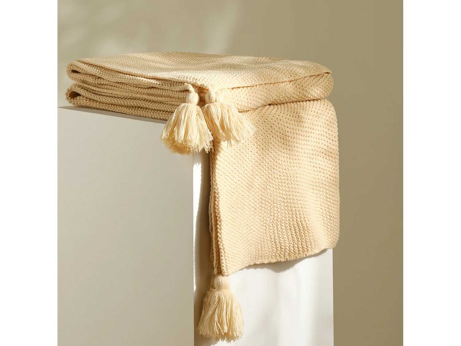 Plaid Zoltane Beige Moyen 130 x 170