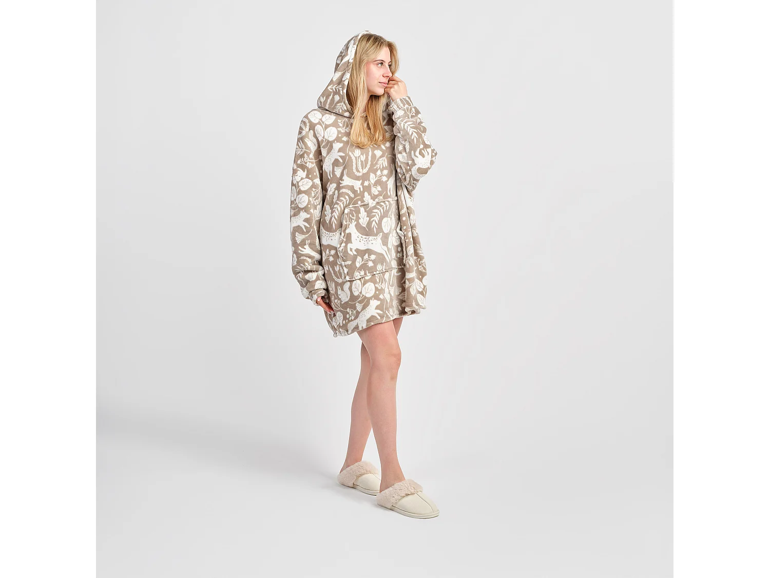 Poncho Misne mittleres Beige 75 x 90