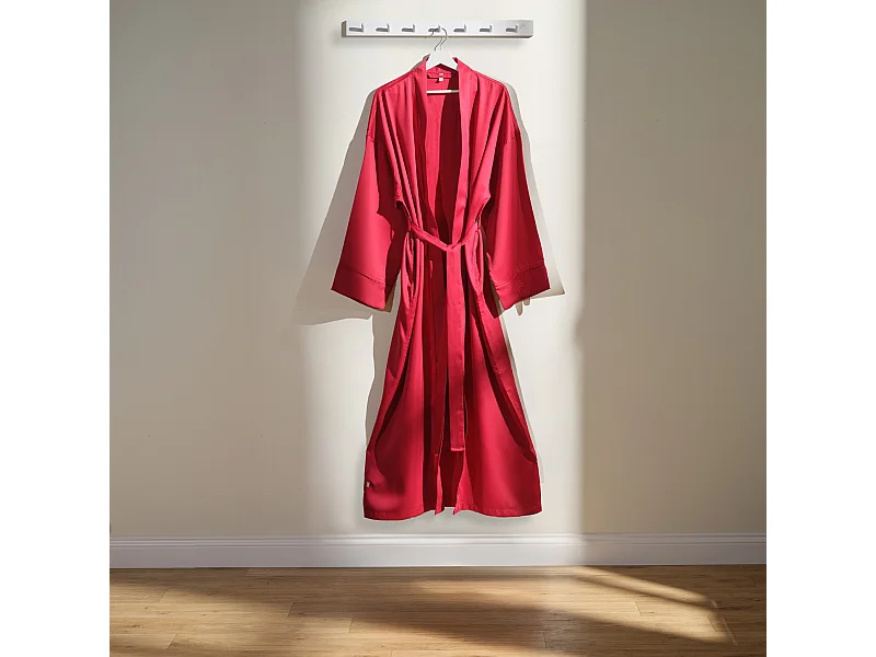Bademantel Mit Lyocell Layos mittelrot 70 x 142