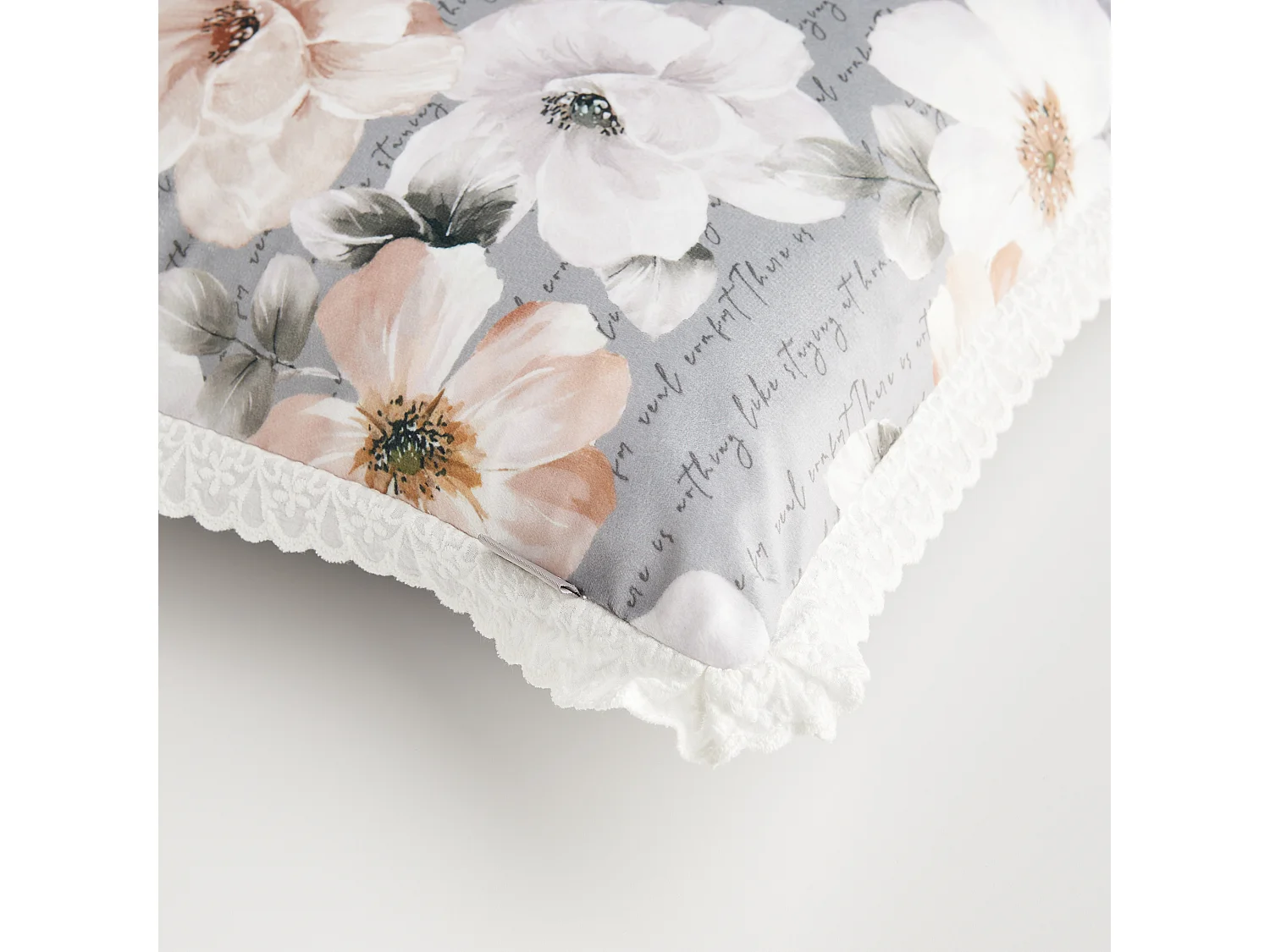 Housse De Coussin En Velours Borrelio 45x45 Gris Moyen