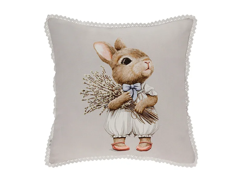 Kissenbezug Hase Hellblau, 100% Baumwolle, 45x45 cm