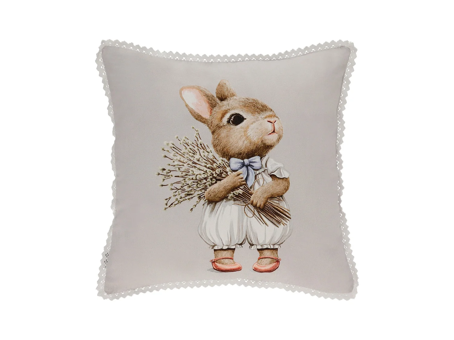 Kissenbezug Hase Hellblau, 100% Baumwolle, 45x45 cm
