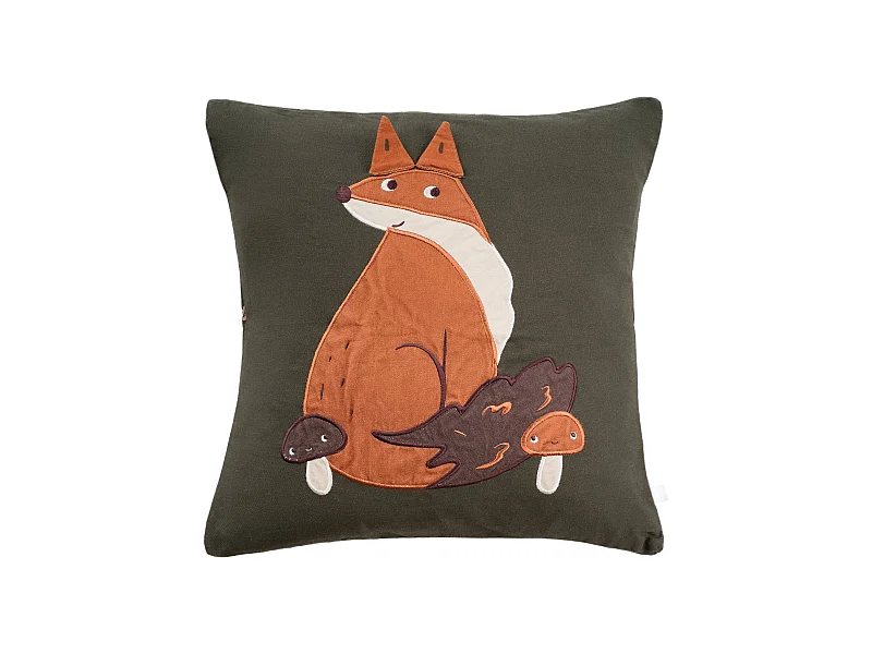 Bestickter Kissenbezug Nooks dunkelgrün 45 x 45