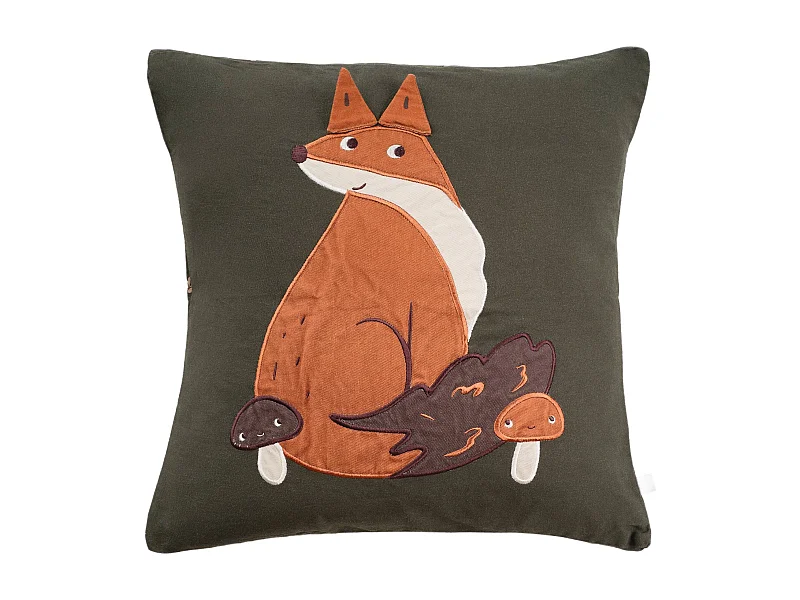 Bestickter Kissenbezug Nooks dunkelgrün 45 x 45