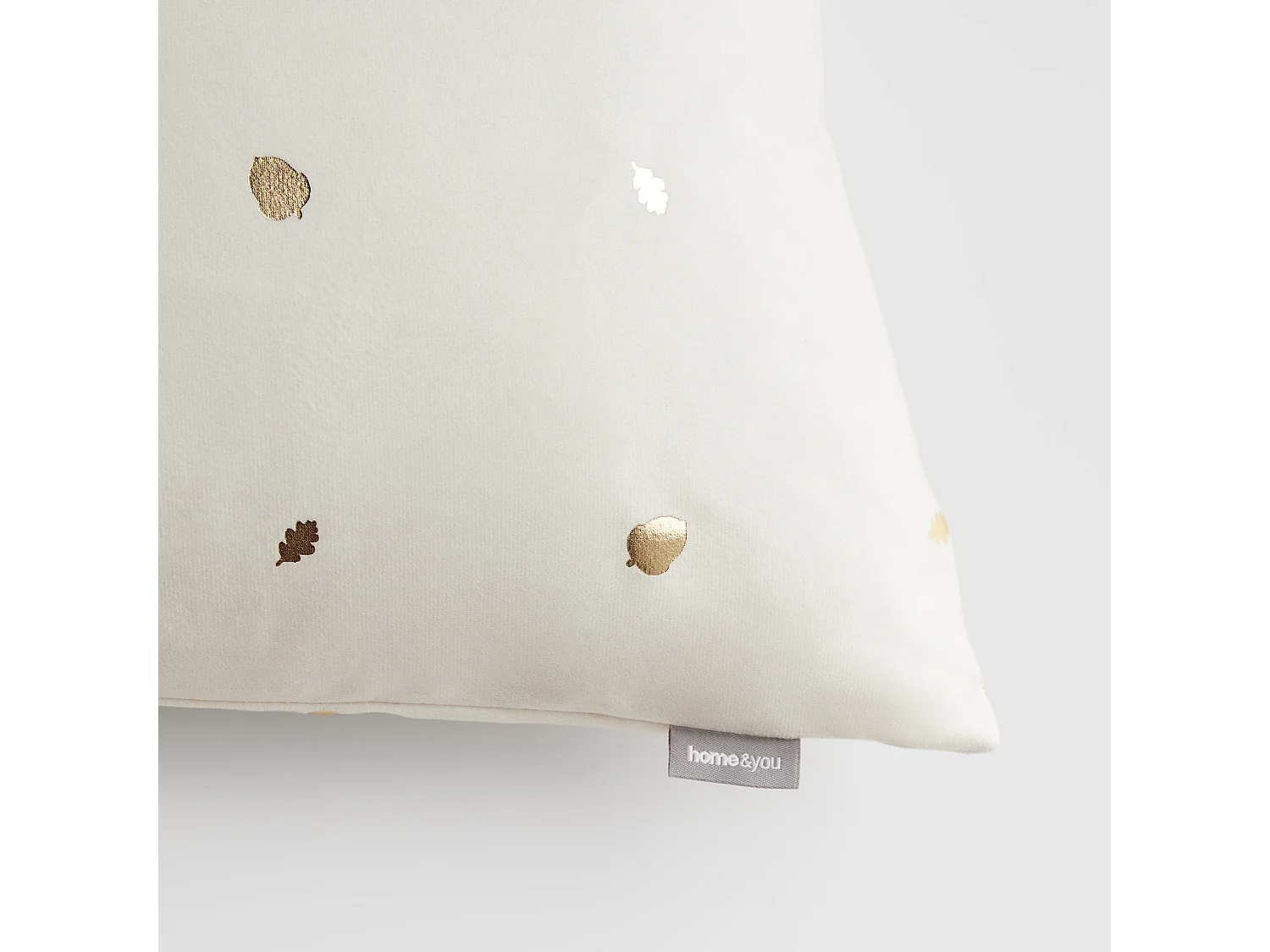 Housse De Coussin En Velours Acroni Écru Moyen 45x45