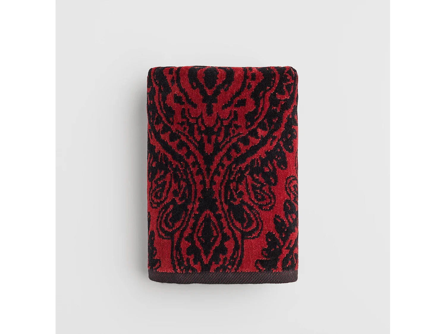 Serviette en jacquard Beskar rouge foncé 50 x 90