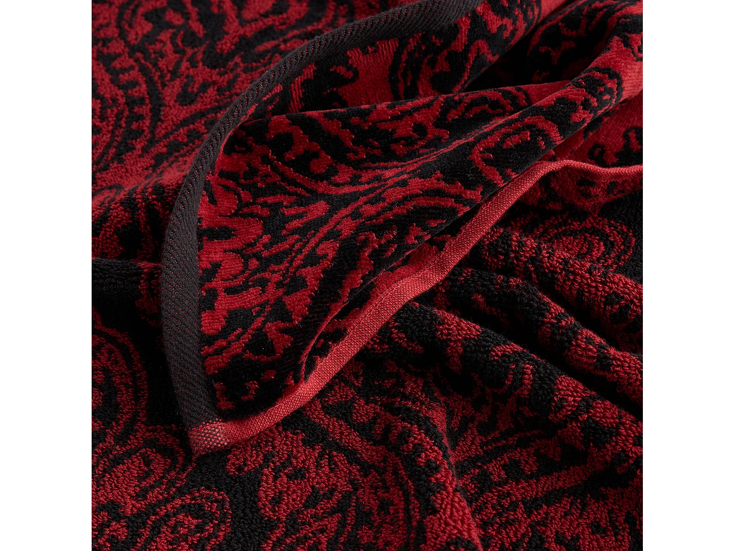 Serviette en jacquard Beskar rouge foncé 50 x 90