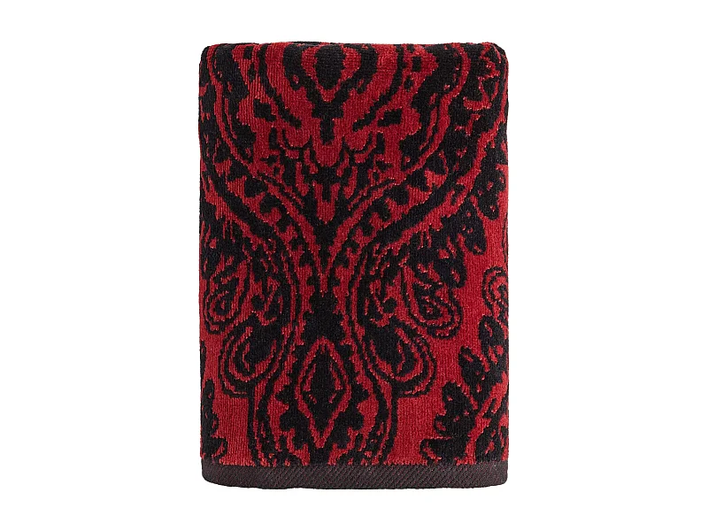 Serviette en jacquard Beskar rouge foncé 50 x 90