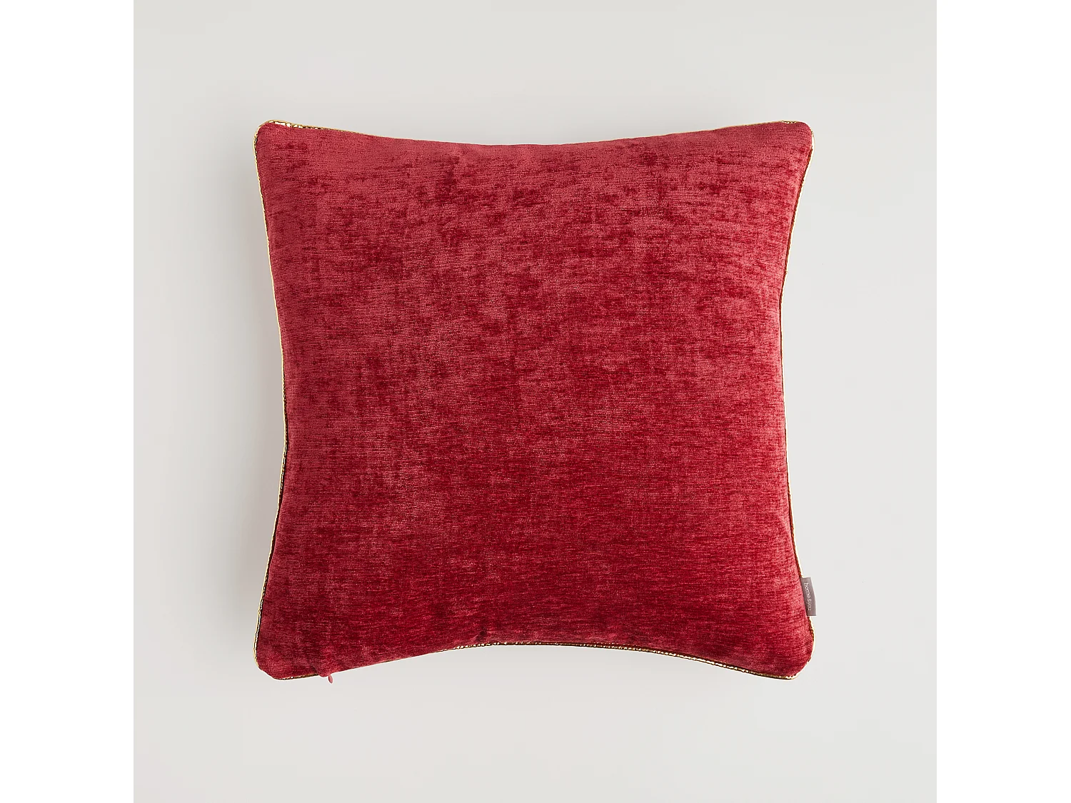 Housse De Coussin En Velours Erwio Rouge Foncé 45x45