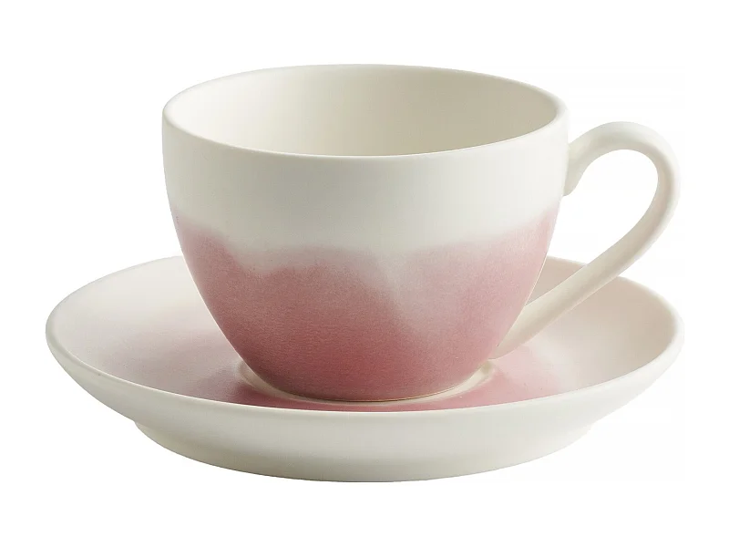Tasse Mit Untertasse Veloria blassrosa 250ml