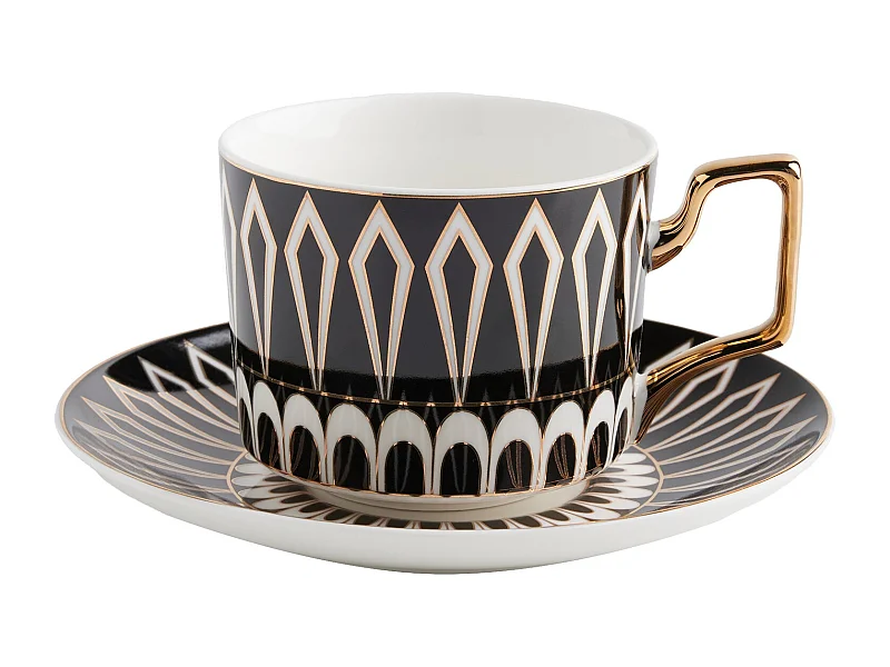 Tasse Mit Untertasse Decoria mittelschwarz 220 ml