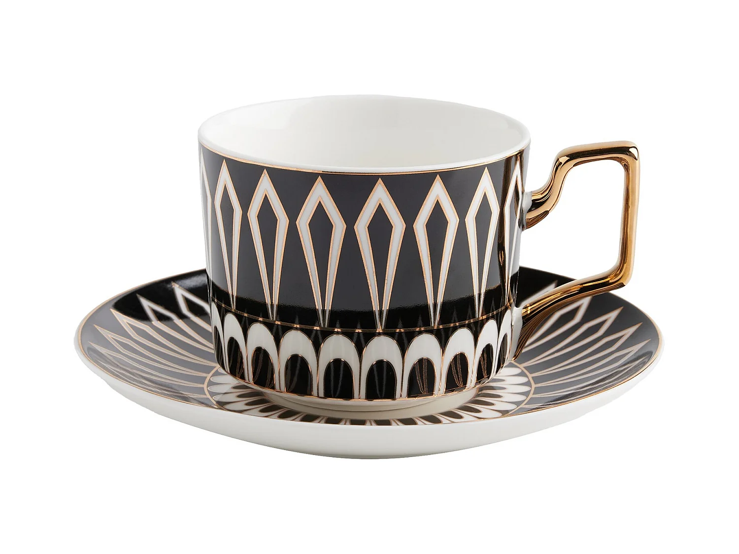 Tasse Mit Untertasse Decoria mittelschwarz 220 ml