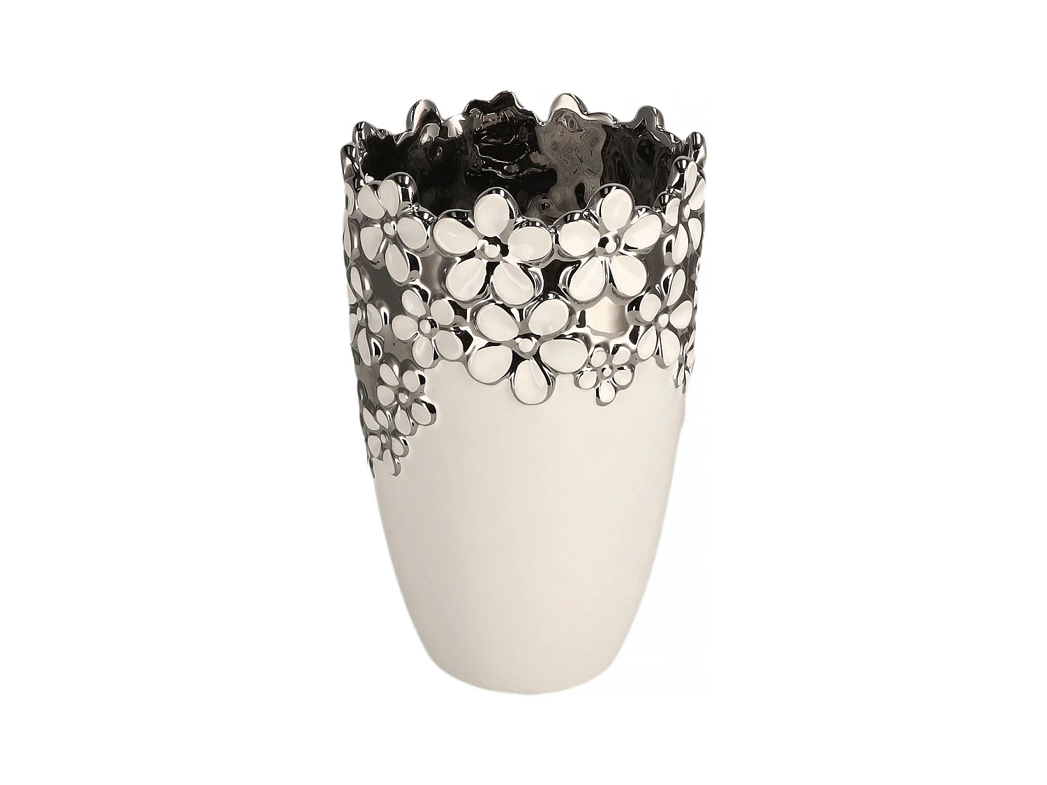 Vase Flosales mittelweiß 21,5 x 14 cm