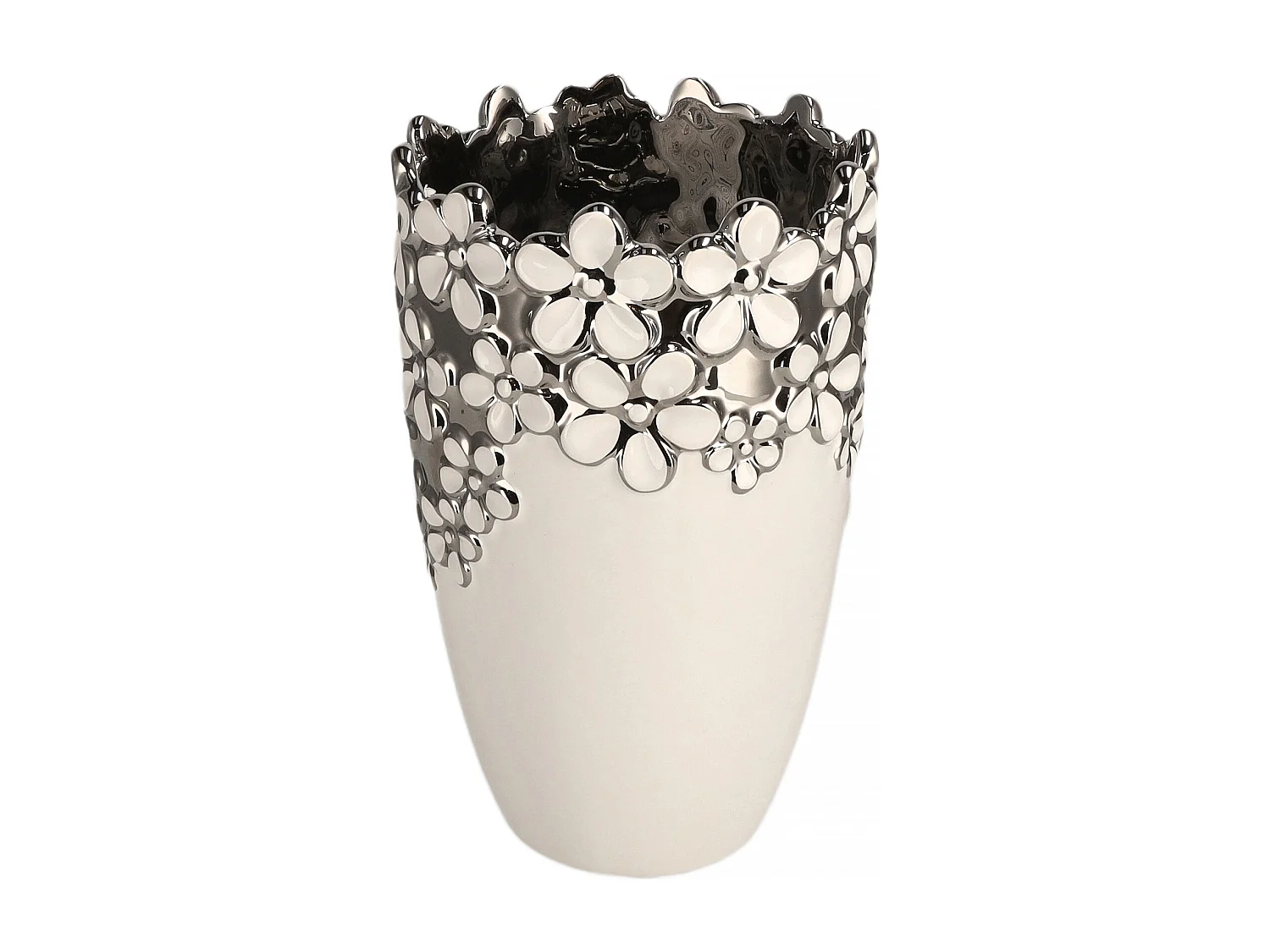 Vase Flosales mittelweiß 21,5 x 14 cm