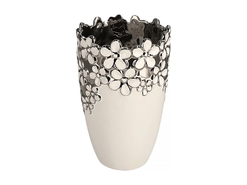 Vase Flosales mittelweiß 21,5 x 14 cm