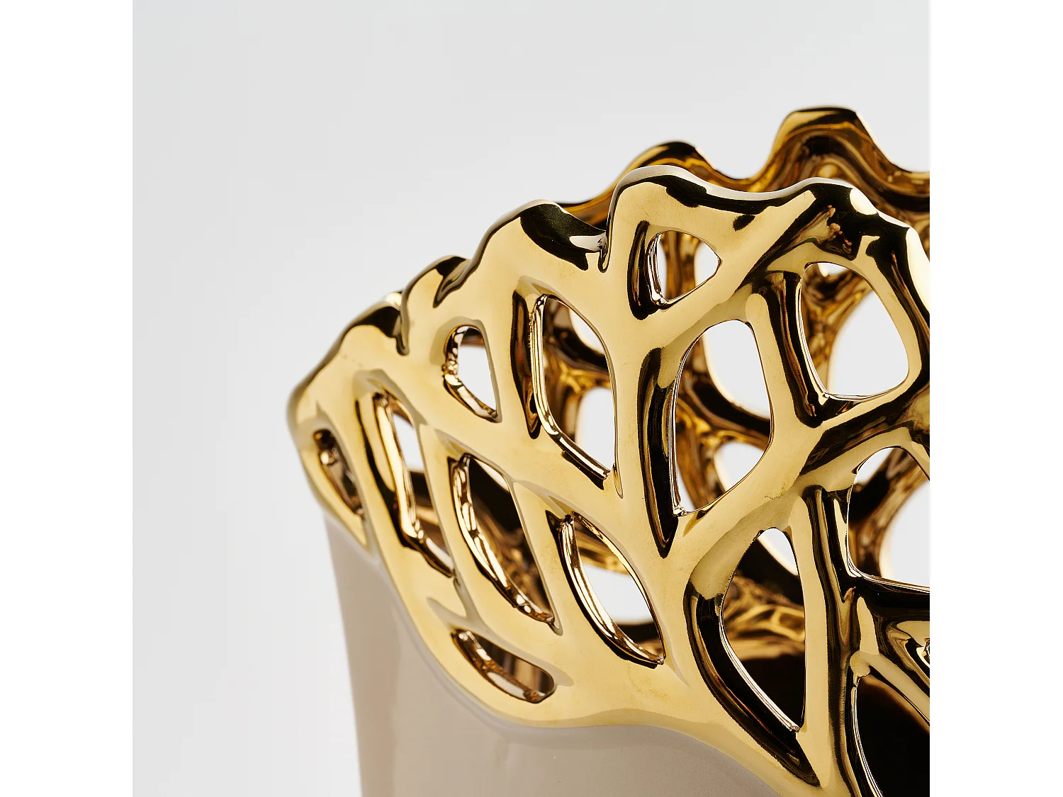 Vase Oaktree Kite mittleres Beige 30 x 8 x 23