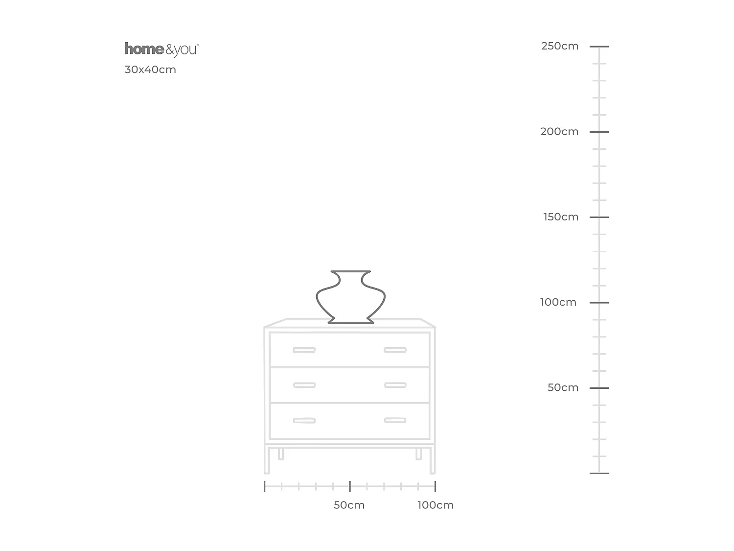 Vase Mindi mittleres Gold 40 x 30