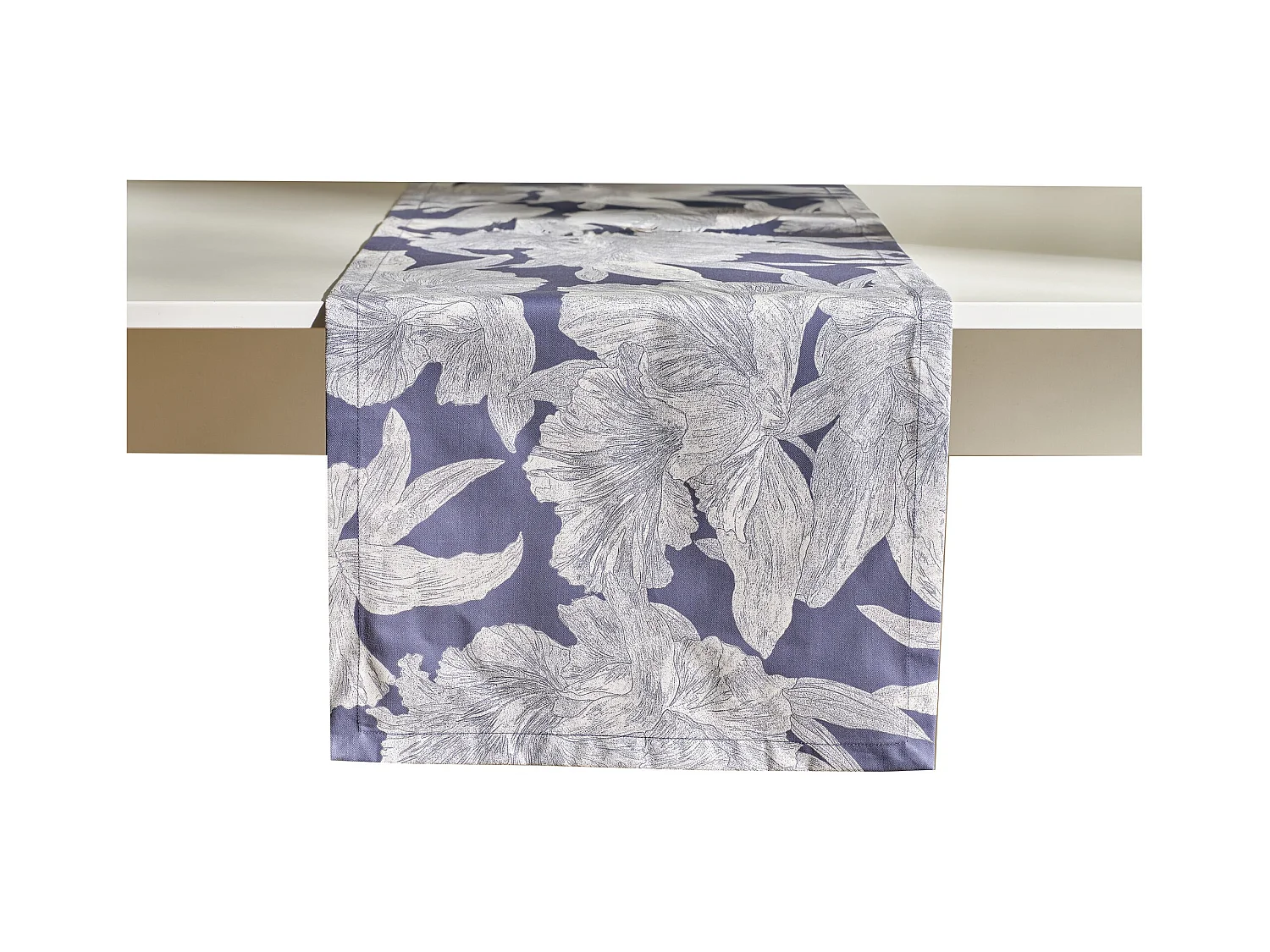 Chemin de table Flowa Bleu Foncé 40 x 180