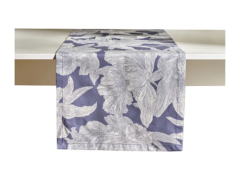 Tischläufer Flowa Dunkelblau 40x180
