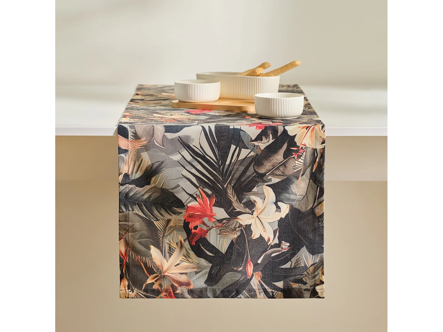 Chemin de table Manuca vert foncé 40 x 180