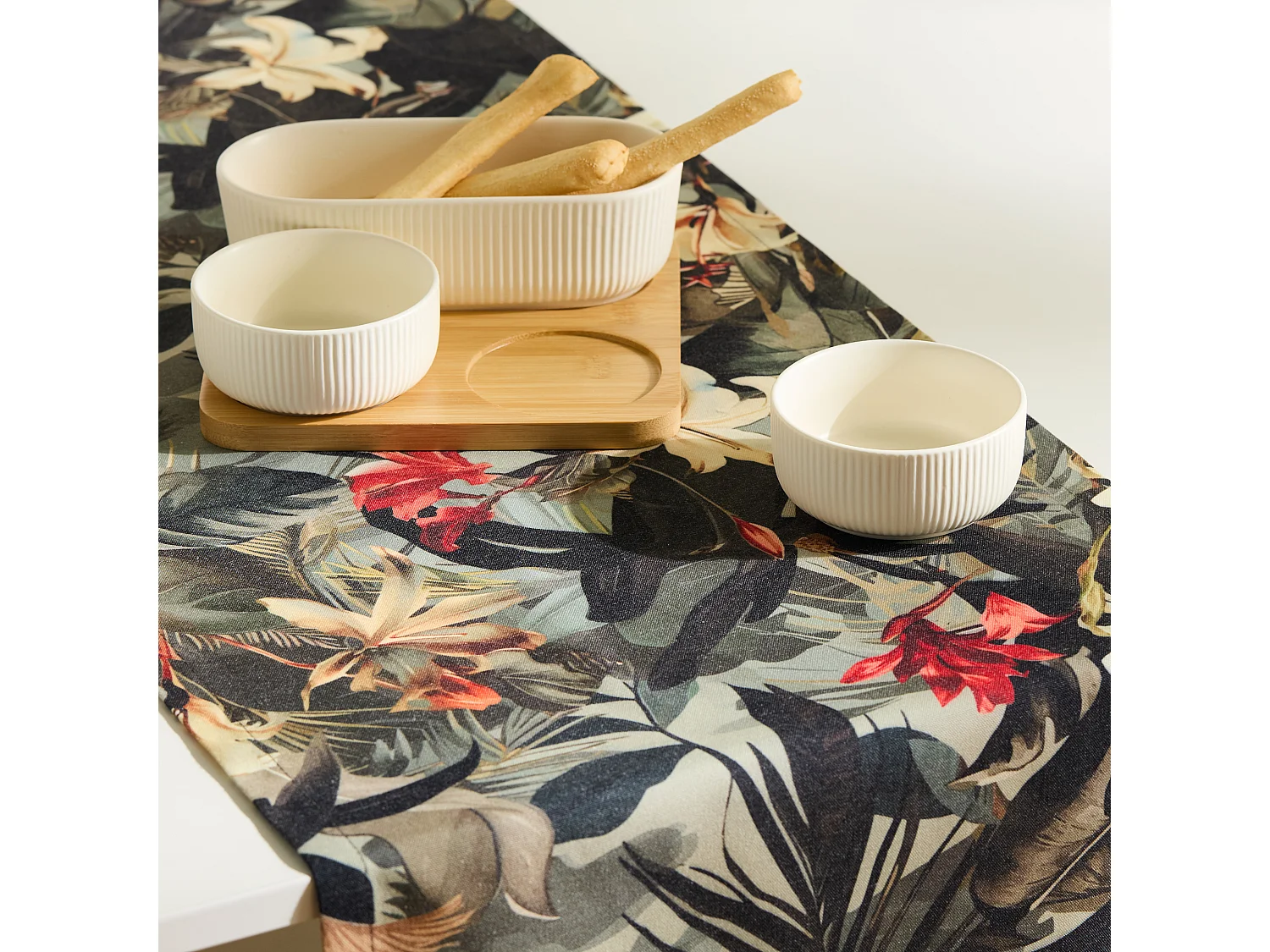 Chemin de table Manuca vert foncé 40 x 180