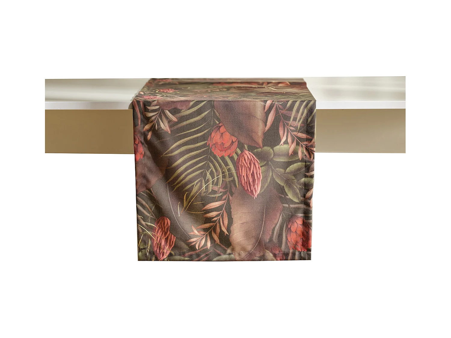 Chemin de table Tropini vert foncé 40 x 180 cm