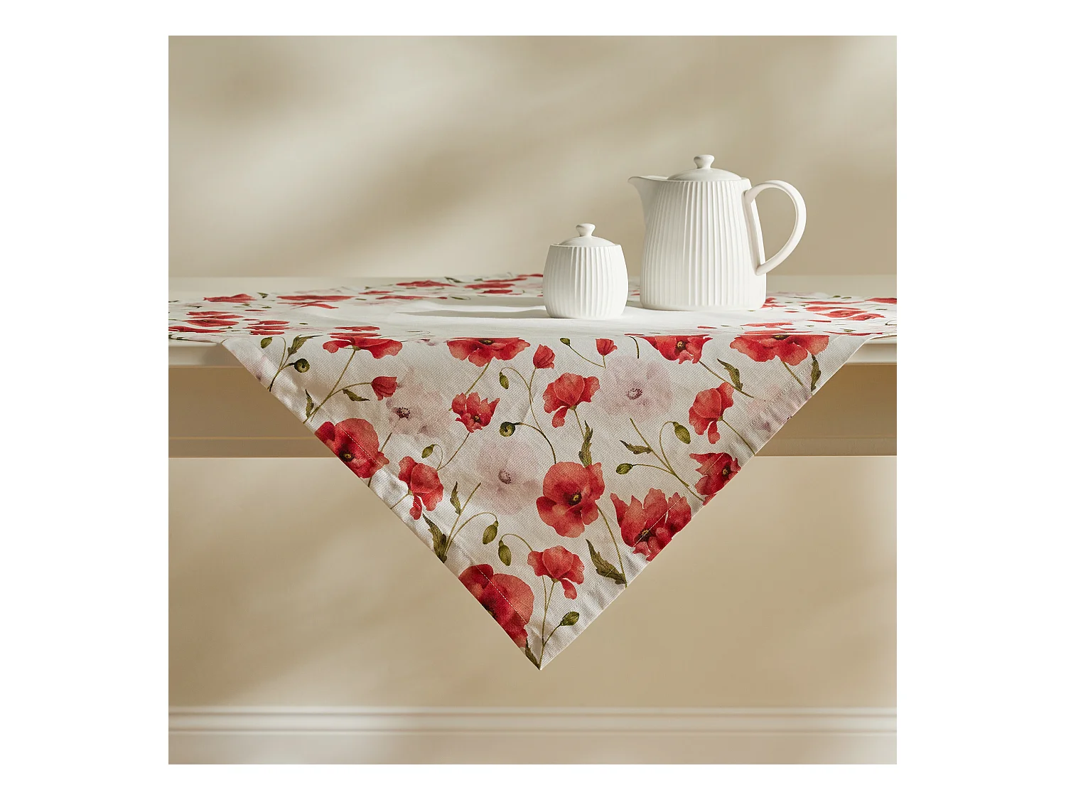 Tischdecke Popini mittelweiß 80x80