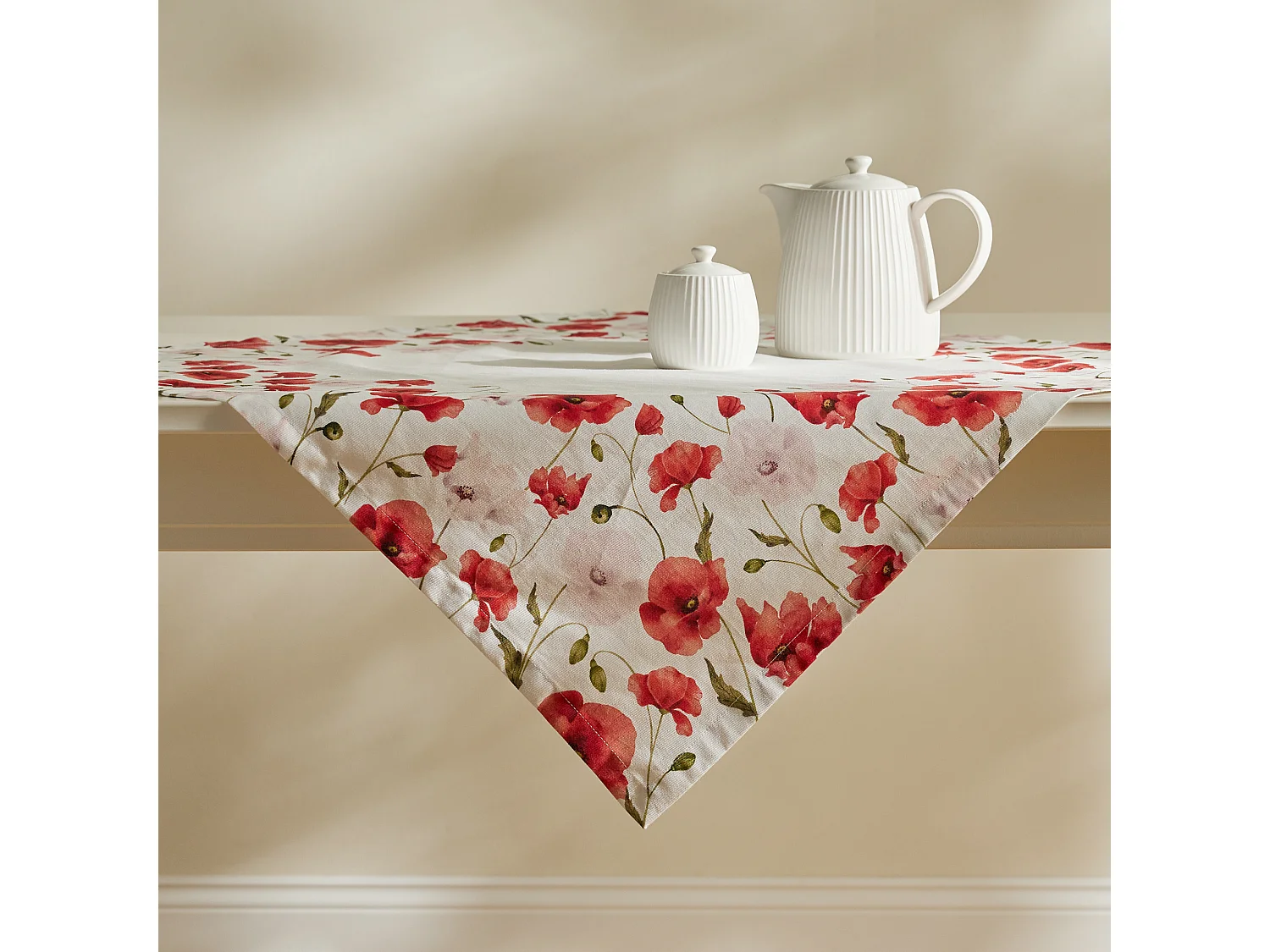 Tischdecke Popini mittelweiß 80x80