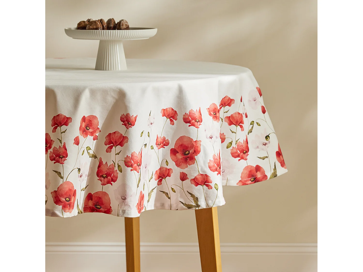 Nappe Imprimée Popini Blanc Moyen 160