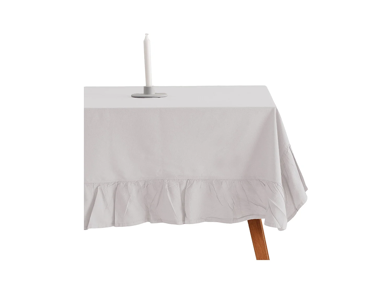 Nappe Unicolore Falbines Blanc Moyen 130x180