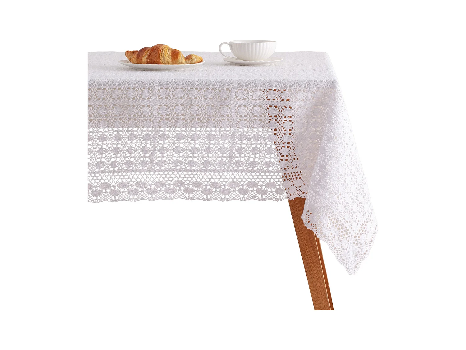 Tischdecke Folkelips mittelweiß 130 x 180